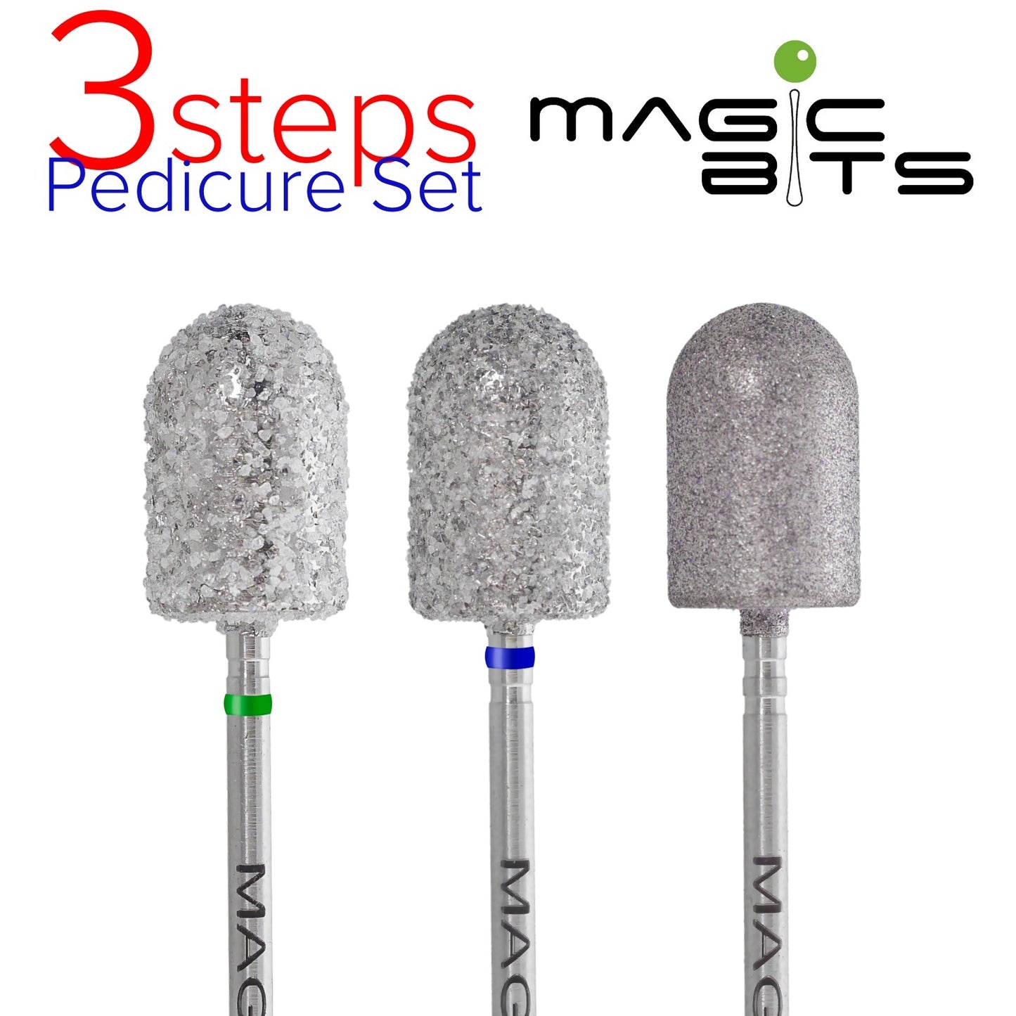 Magic bits Pedicure Cylinders Set for "3 steps" pedicure (D10 mm)