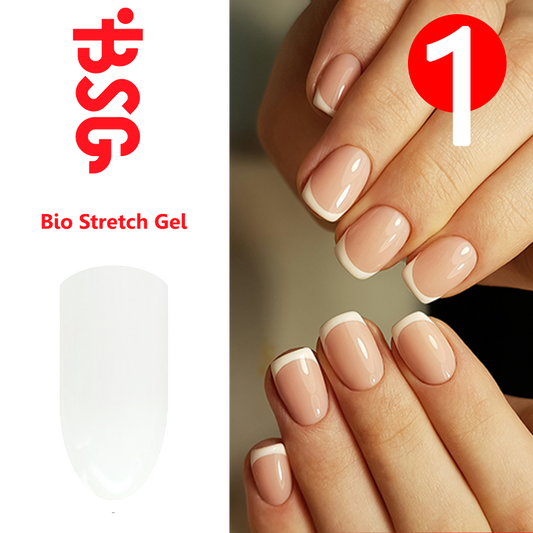 Цветная гель-краска BSG  White ench для прорисовки френча, белая плотная (5мл)